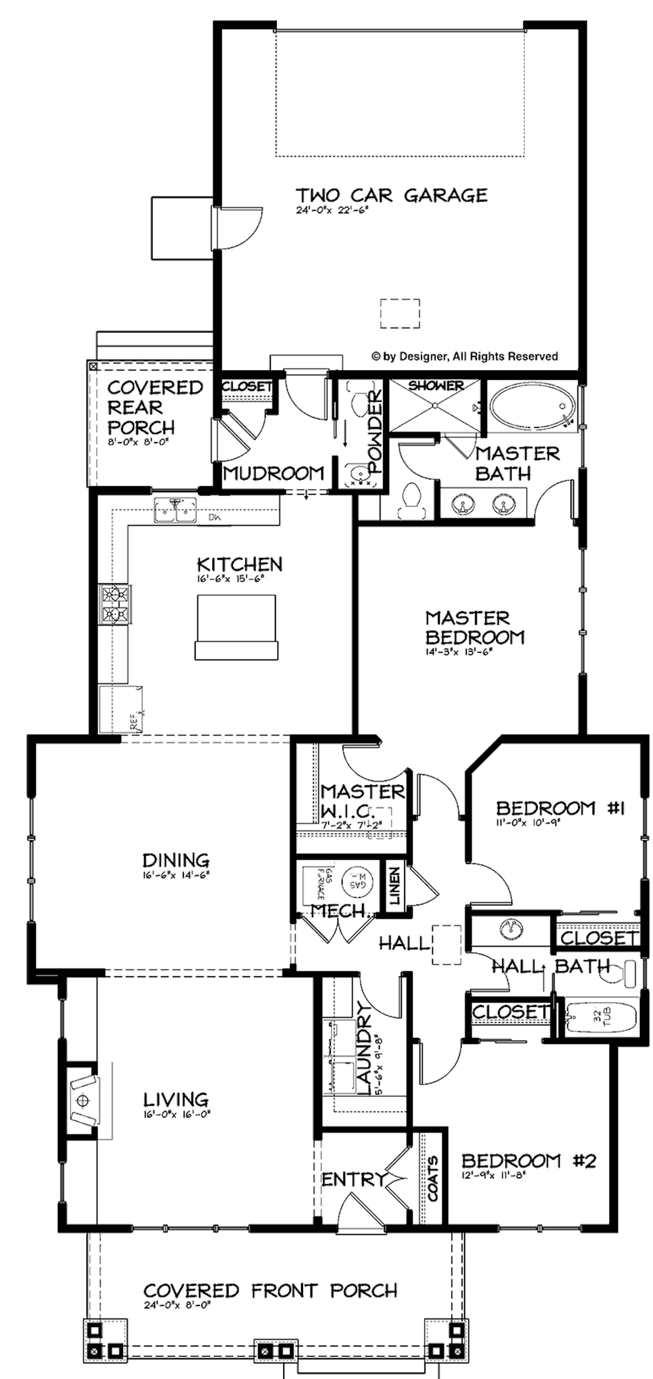 Home plan for Aug. 23, 2015: Bungalow lives large on a narrow lot