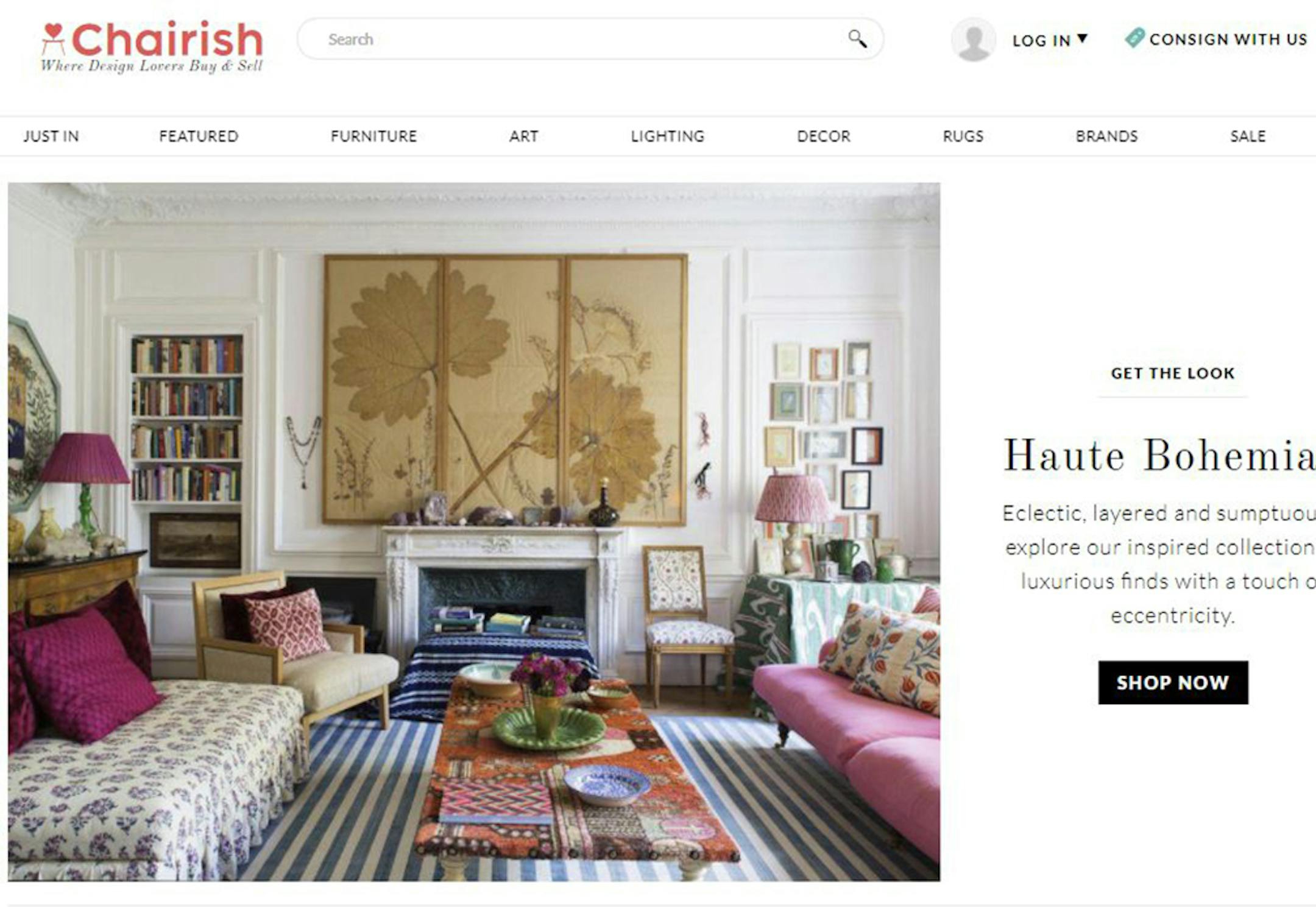 Screen grab of Chairish.