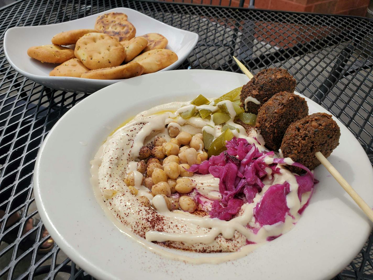 Falafelicious hummus bowl at Mediterranean Cruise Cafe