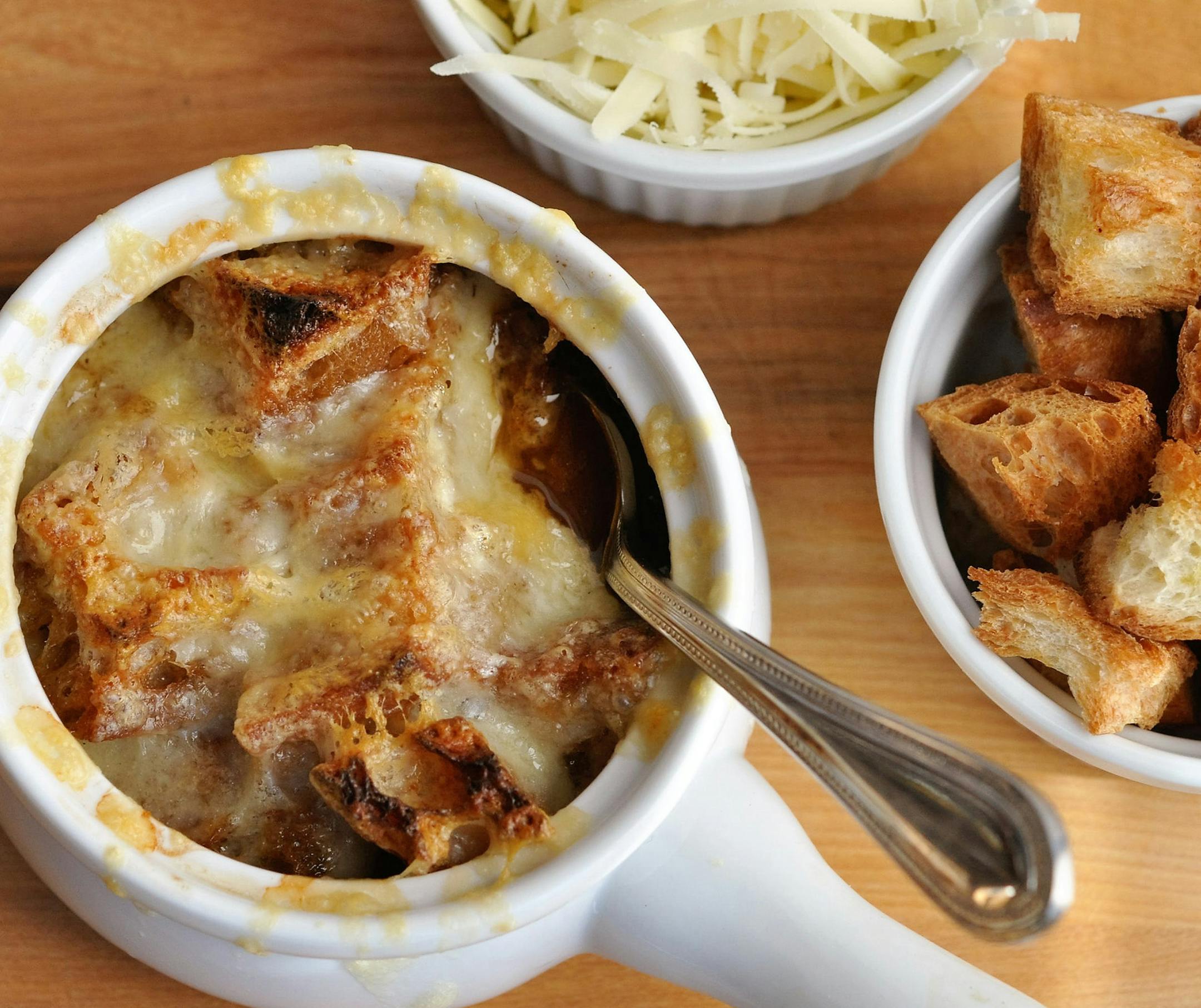 French Onion and Mushroom Soup.