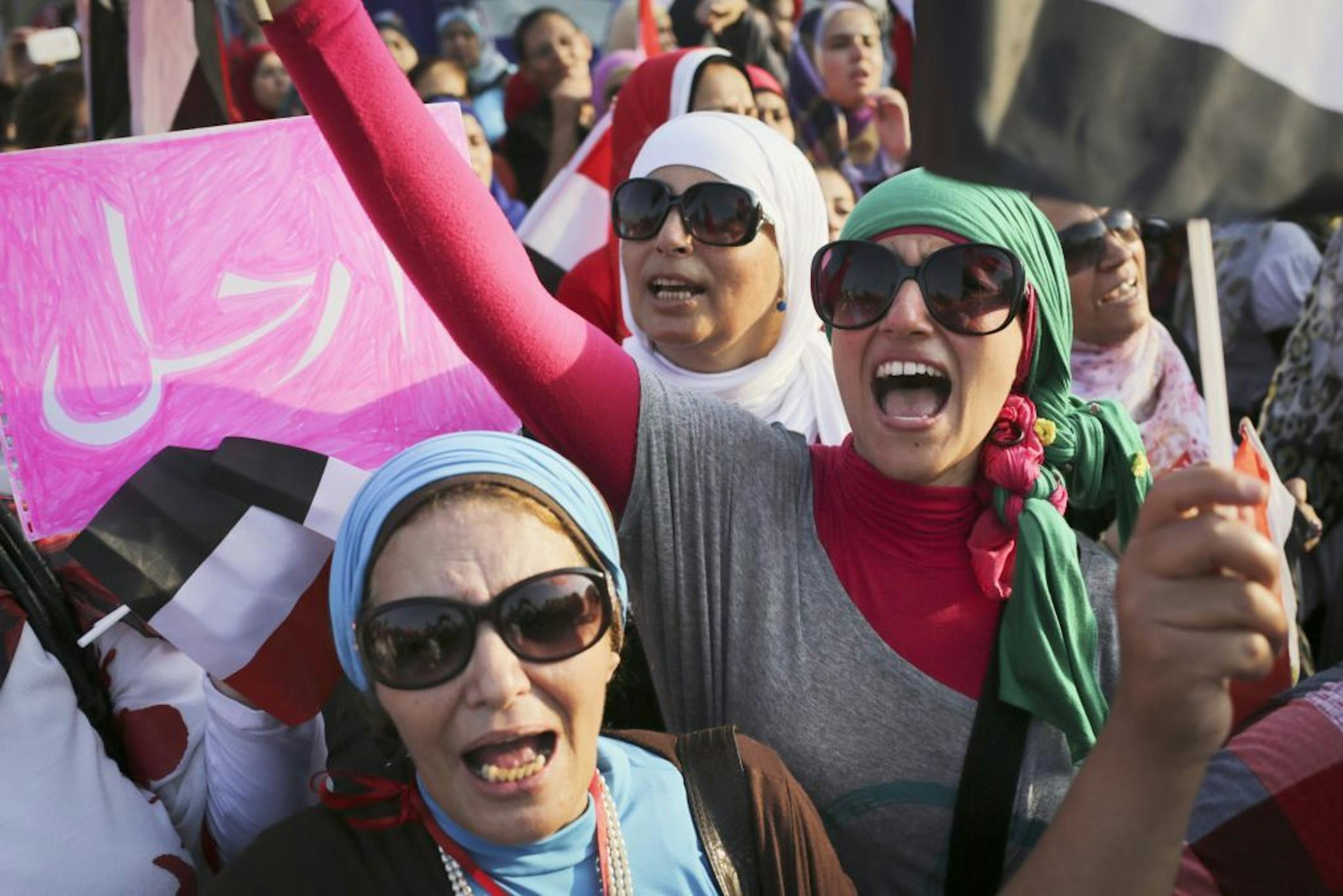 Anti-Morsi protesters demonstrate in Heliopolis, a neighborhood in Cairo, July 2, 2013.