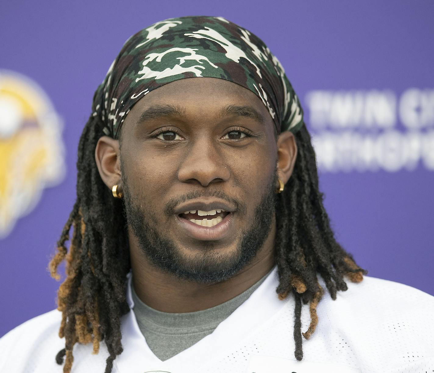 Minnesota Viking's rookie running back Alexander Mattison spoke to the media during a press conference after a Rookie Mini Camp practice at the Twin Cities Orthopedic Center, Friday, May 3, 2019 in Eagan, MN. ] ELIZABETH FLORES • liz.flores@startribune.com