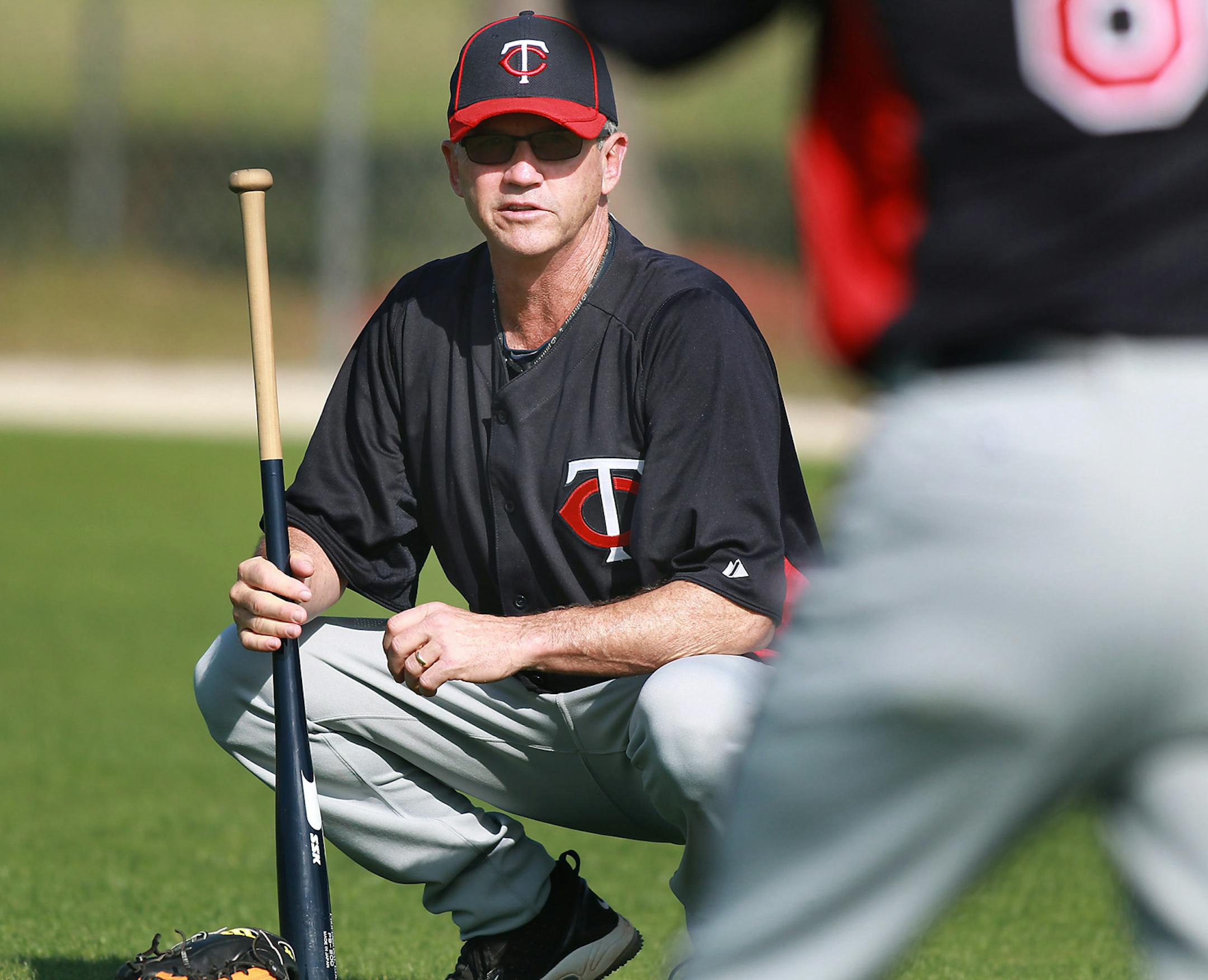 The Minnesota Twins coach Gene Glynn watched players during the team's Spring training workout, Tuesday, February 28, 2012. (ELIZABETH FLORES/STAR TRIBUNE) ELIZABETH FLORES &#x2022; eflores@startribune.com