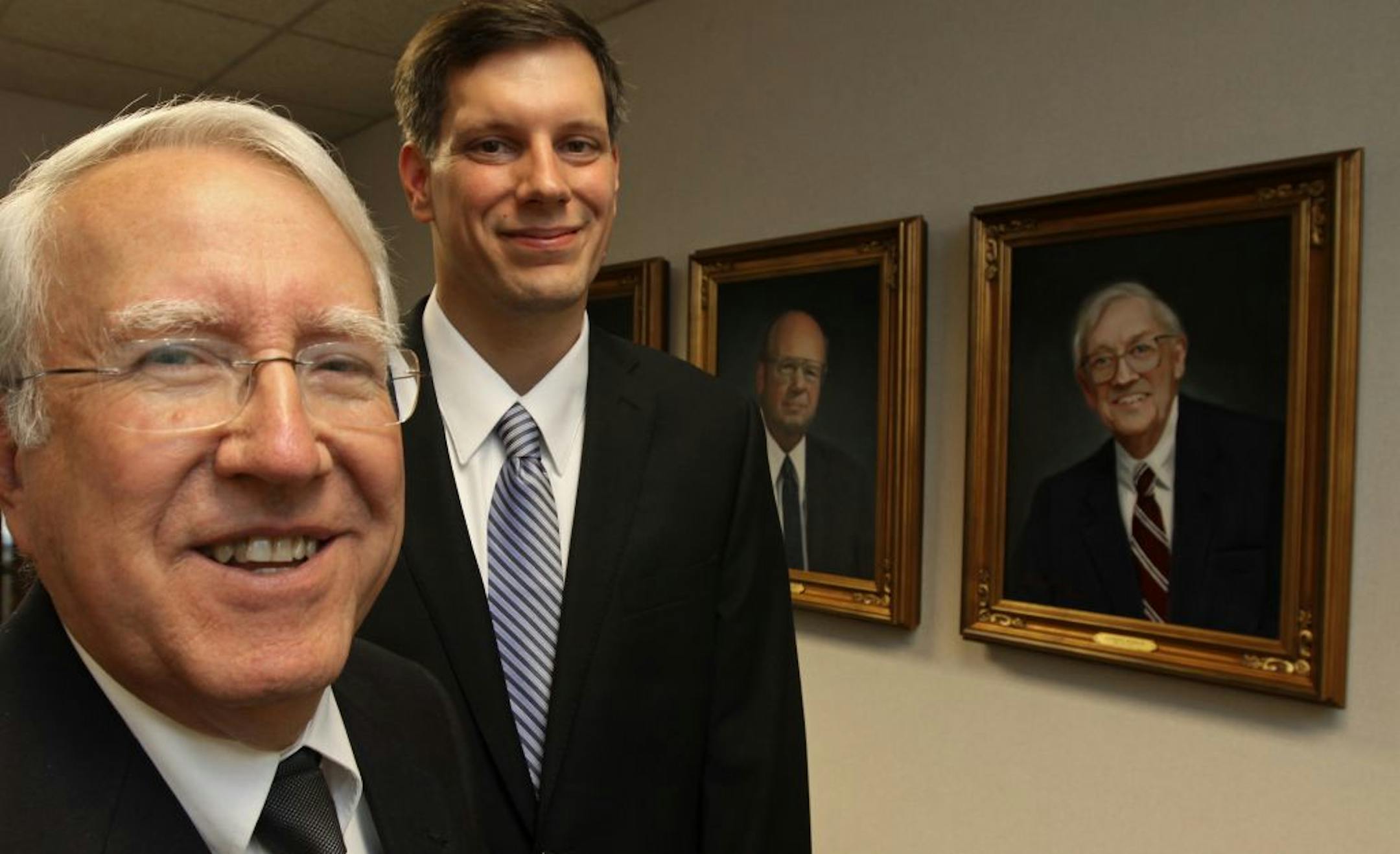 (left to right) Bill Frels and Andy Adams of the Mairs and Power Investment Management, one of the founders of the U.S. mutual fund industry. The firm boasts calm and one of the best-perfroming growth funds in the industy which was started over fifty years ago. Frels and Adams will run a new small-cap growth fund.