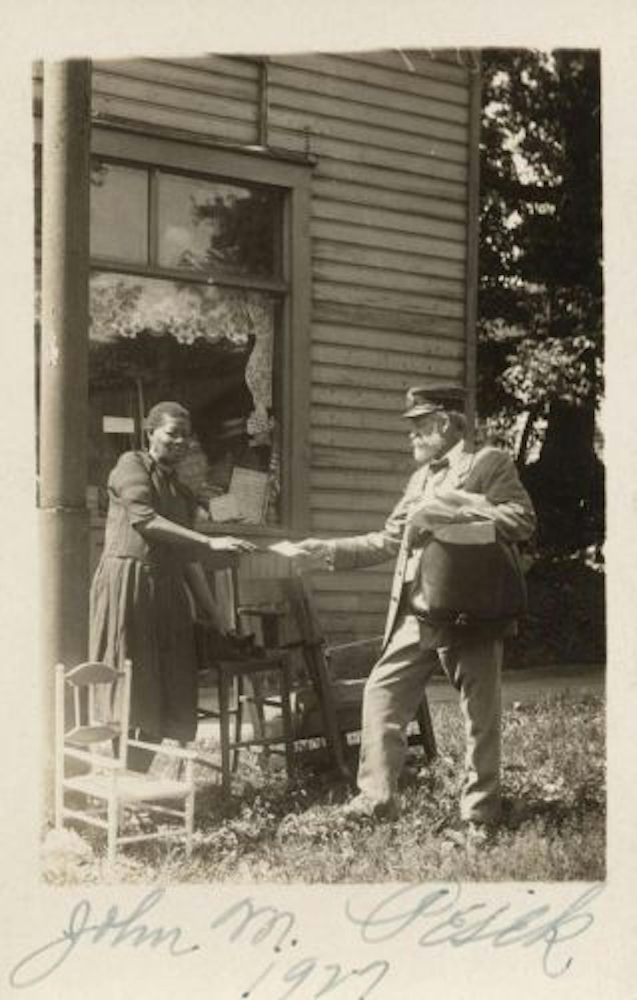 Jan Pesek delivered mail to a St. Paul resident.