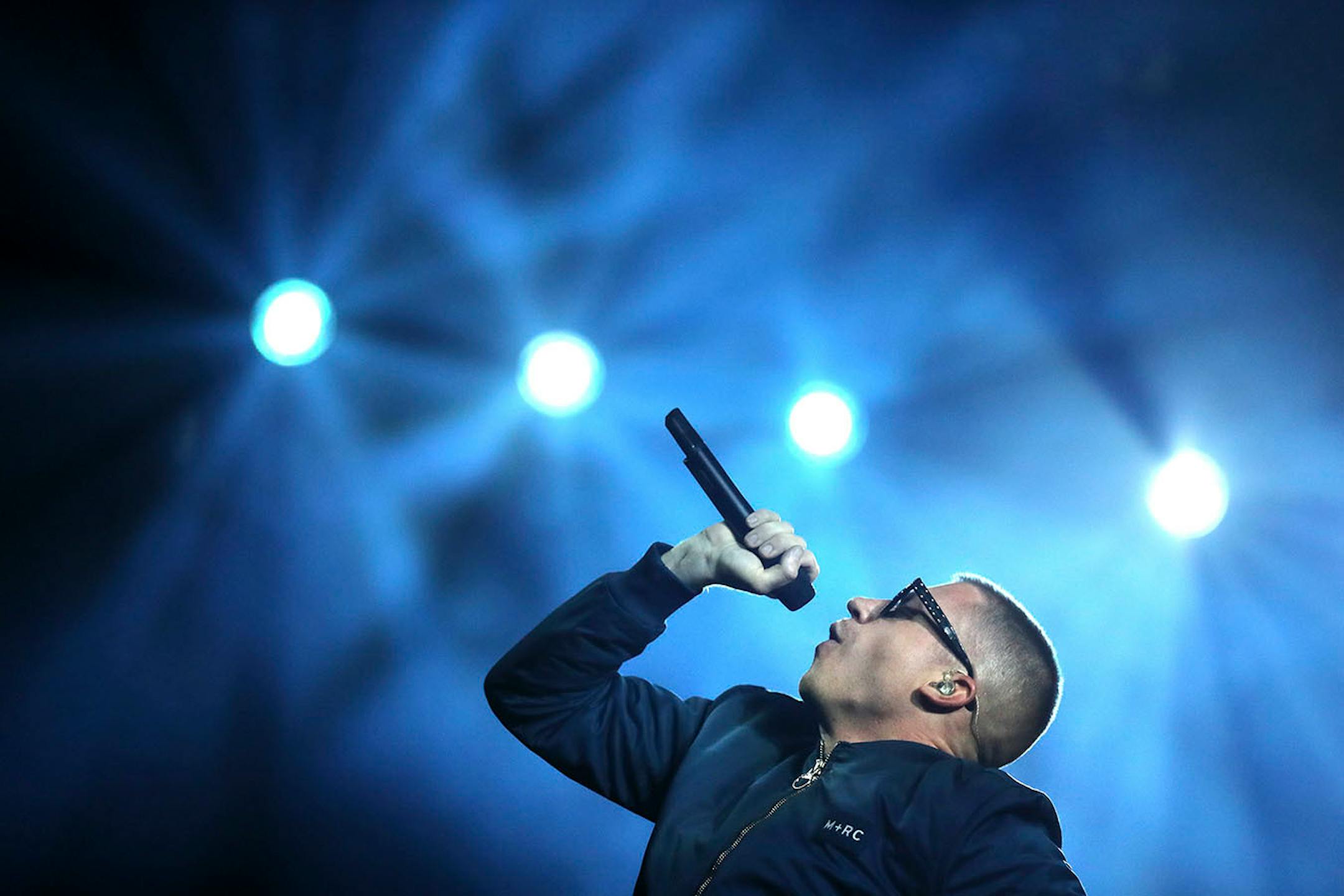 Macklemore, part of the hip hop duo Macklemore & Ryan Lewis, performed at Target Center.