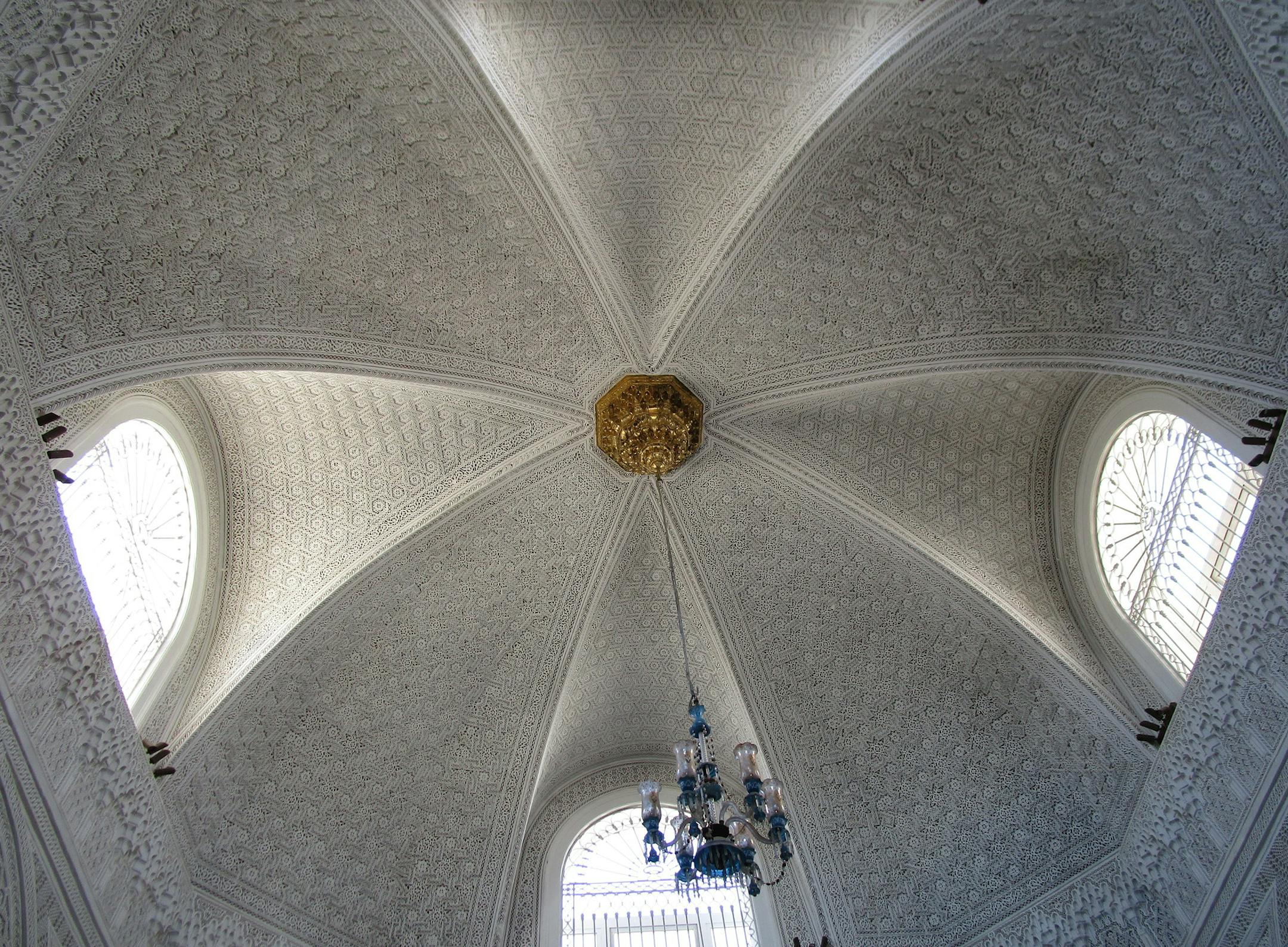 A dome in the Bardo's original palace shows the symmetry and exquisite detail of Islamic architecture. (Gayla Marty)