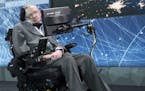 FILE &#xf3; Stephen Hawking, the physicist and author, at a news conference to announce the space exploration initiative "Breakthrough Starshot" at On