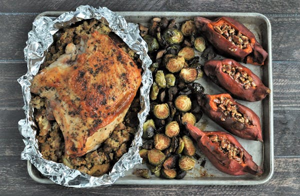 Making Thanksgiving dinner for 2-4? Try this sheet-pan dinner