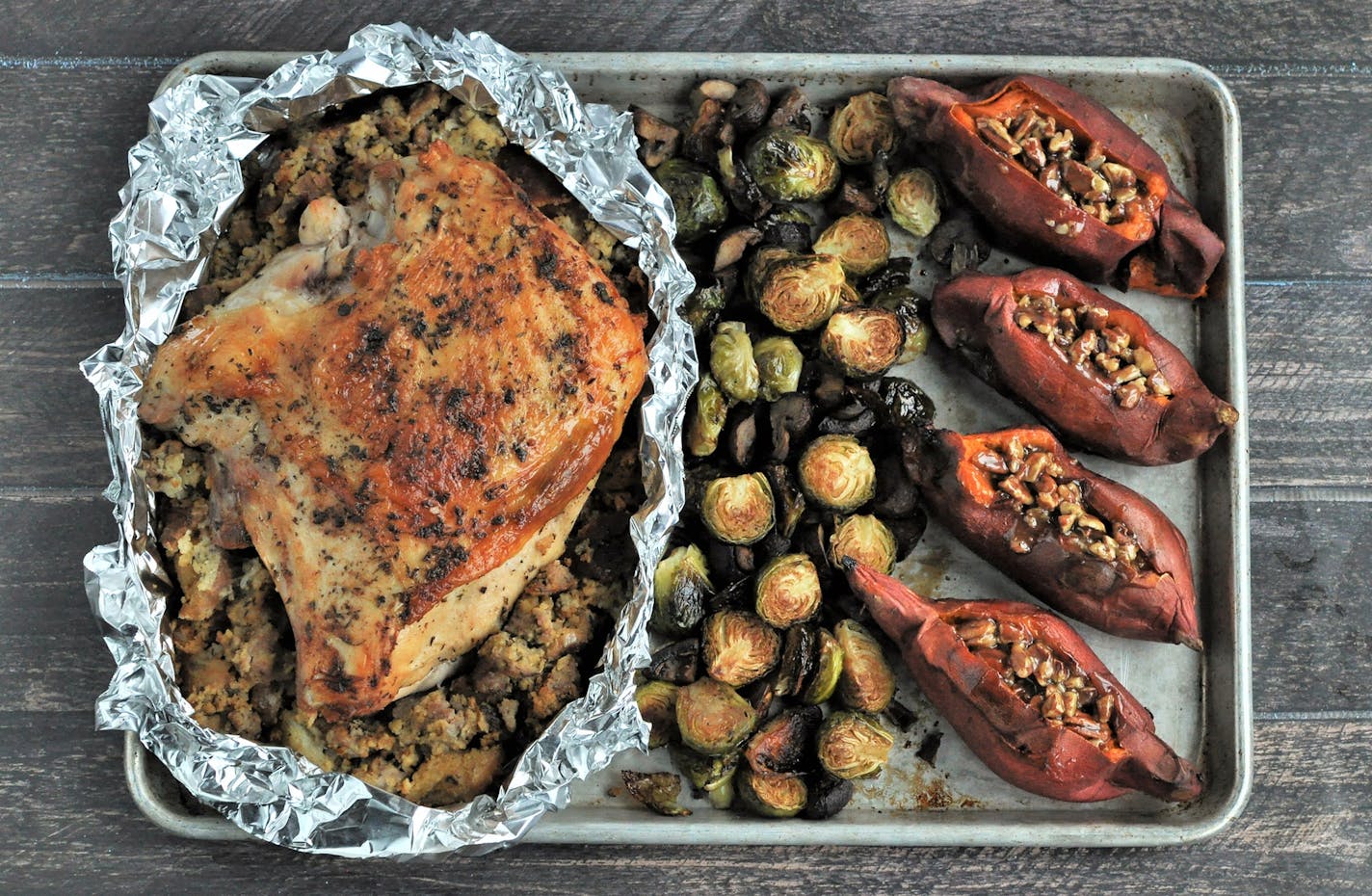 Meredith Deeds, Special to the Star Tribune Sheet pan thanksgiving dinner.