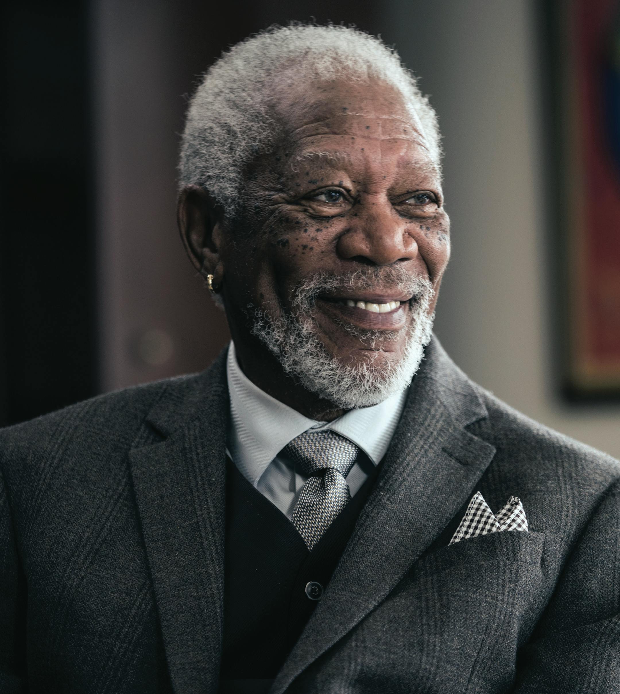 FOR USE WITH FYI_TV CONTENT ONLY. New York City - Host Morgan Freeman as seen on National Geographic's The Story of Us with Morgan Freeman (National Geographic/Zach Dilgard)
