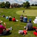 Spectators sat and watched Colin Montgomerie putt during the 3M Championship in 2017. A news conference will be held Monday at the TPC Twin Cities cou
