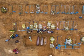 Graves dug during the coronavirus pandemic at a cemetery in Manaus, Brazil, the biggest city in the Amazon, May 25, 2020. 