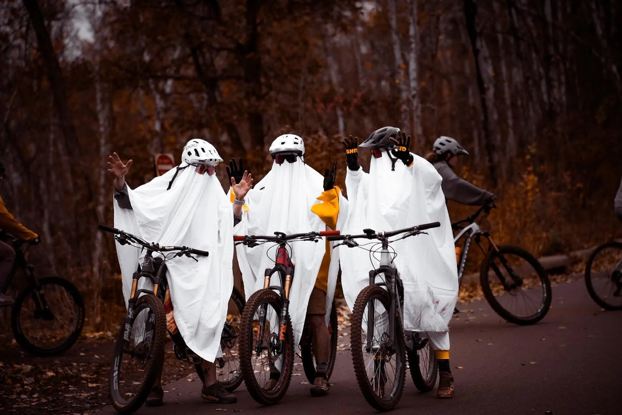 Costumed mountain bikers take a spooky spin through Cuyuna Country