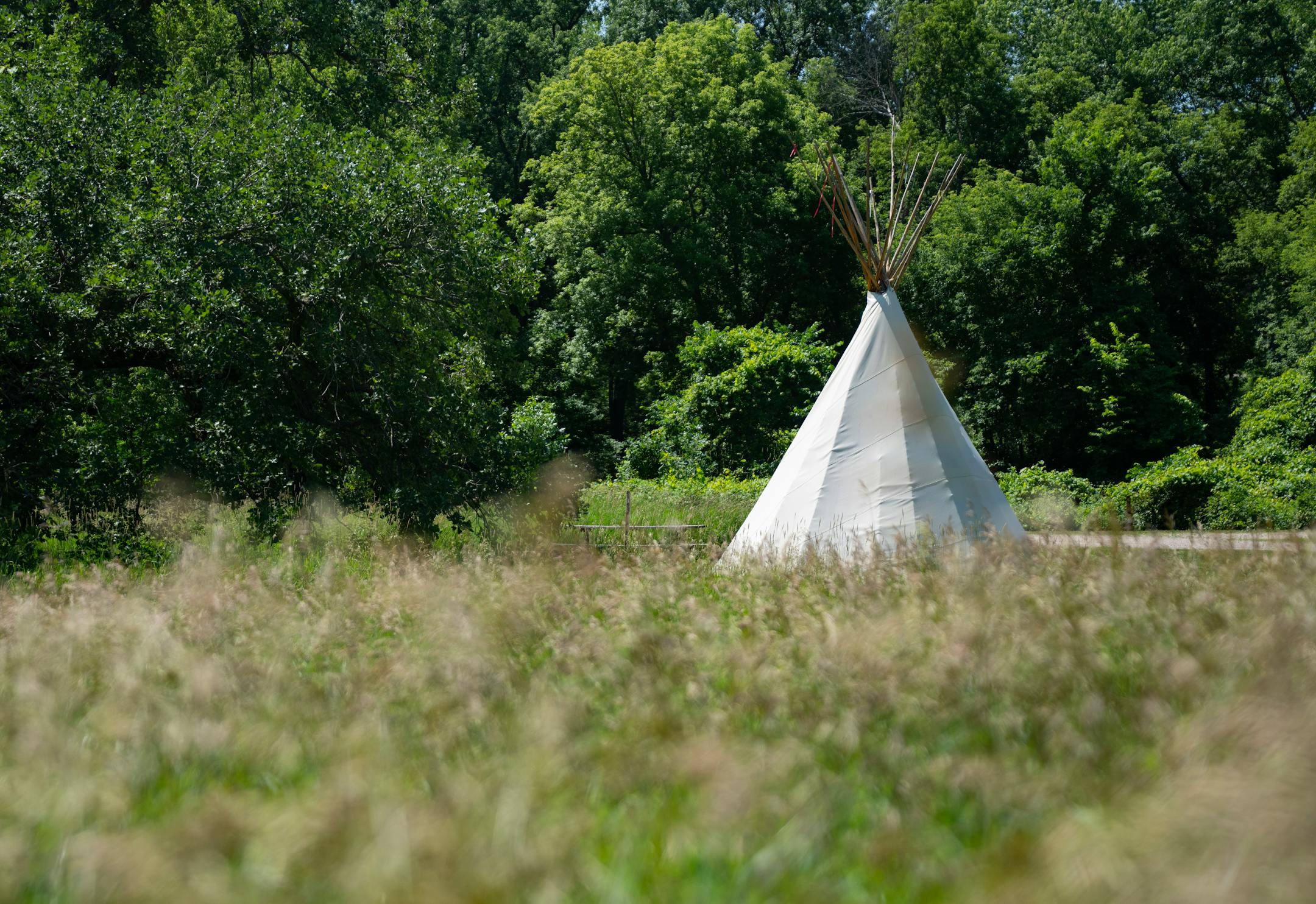 A camping teepee is seen in the campgrounds at Upper Sioux Agency State Park in Granite Falls. There are three teepees that the public can book to camp in.