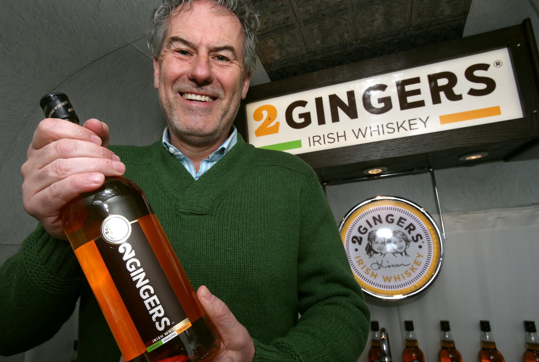 Kieran Folliard kicked off a national introduction of his 2 Gingers Irish Whiskey in the Twin Cities on Monday, St. Patrick’s Day.