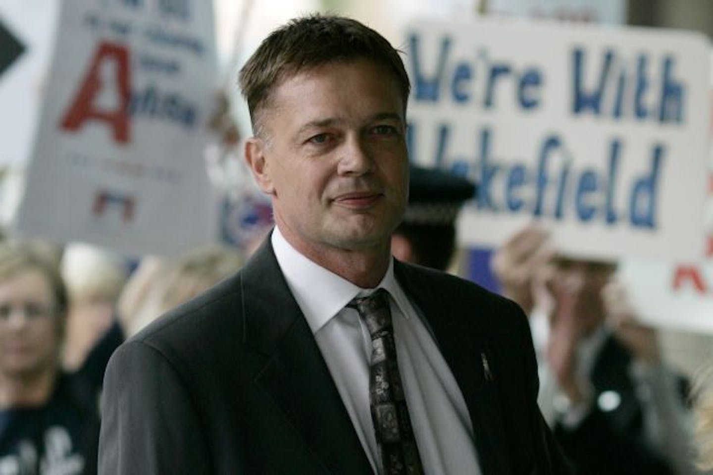 In this 2007 file photo, Andrew Wakefield is shown in London, where he faced a disciplinary panel reviewing his work on a controversial study linking a common children's MMR vaccine to the severe neurological disorder known as autism.