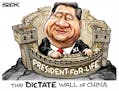 Sack cartoon: Xi Jinping