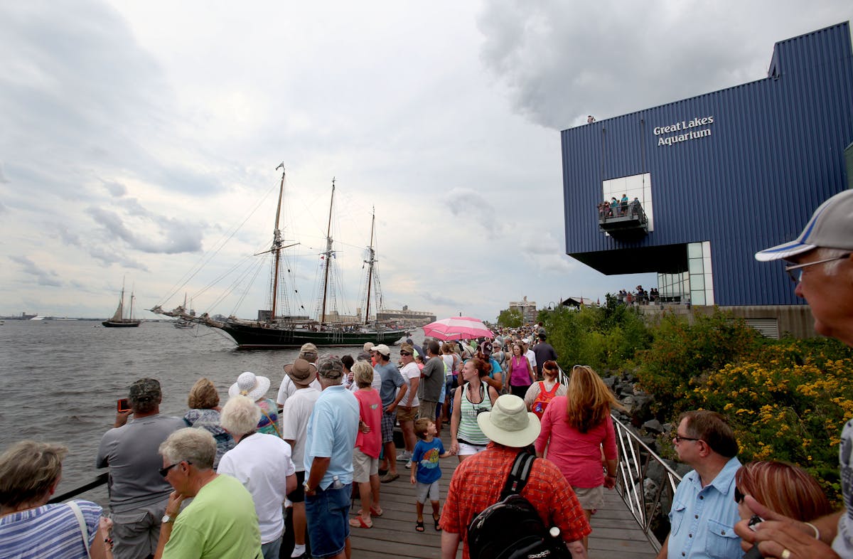 A large crowd took in the Tall Ships festival in Duluth in 2016. Federal money will help pay for seawall repairs in the area the ships typically dock.