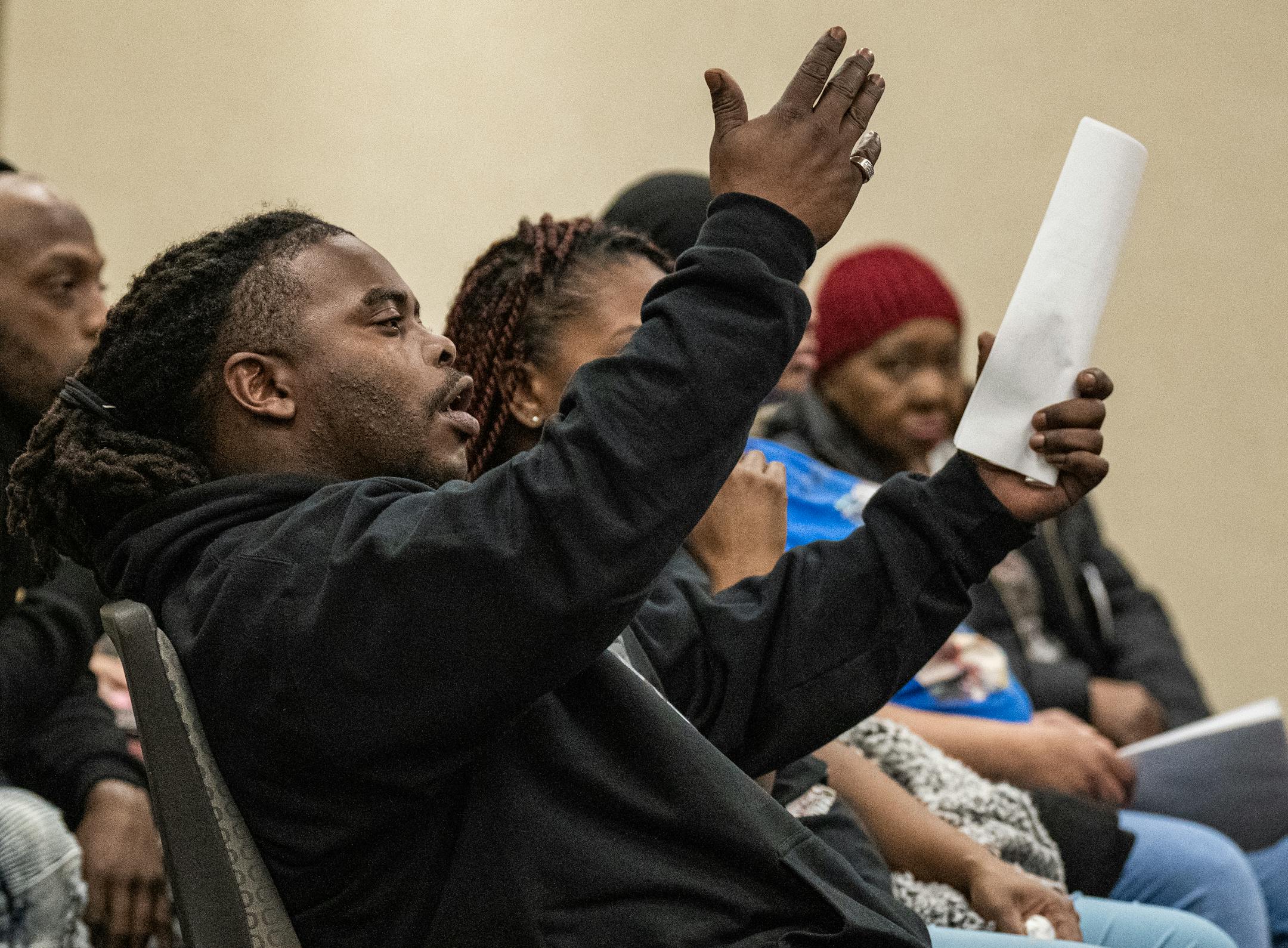 Cortez Rice reacts next to fiancé, Bianca Austin, during the sentencing of Fernando Valdez-Alvarez.