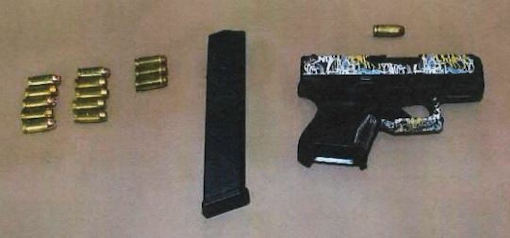 Federal officials say this gun and ammunition were seized by law enforcement from the SUV that Derrick Thompson was allegedly driving Friday night when he struck a car and killed its five occupants. 