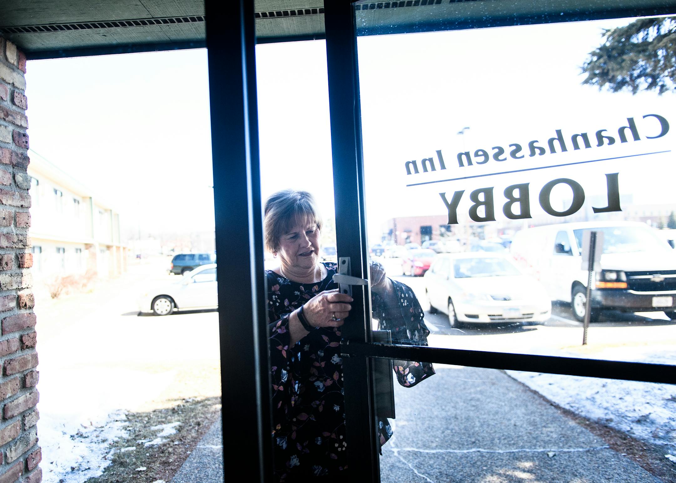 Chanhassen Inn co-owner Jean Zamor tested the newly installed lock on the front door of the hotel Thursday. Up until Thursday, the front door has been unlocked for 36 years. ] AARON LAVINSKY ï aaron.lavinsky@startribune.com The family-owned Chanhassen Inn is set to close after 36 years on Wednesday. As the affluent suburb's only independent lodging, it's become a community staple for guests heading to the Chanhassen Dinner Theatre, international travelers making a Prince pilgrimage to Paisl