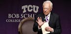 Bob Schieffer opens the 11th annual Schieffer Symposium on the News at Texas Christian University on Wednesday, April 8, 2015, in Fort Worth, Texas. (