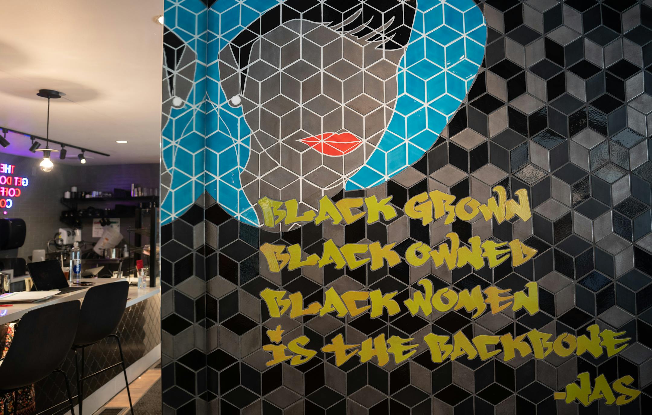 A mural at The Get Down Coffee Co.