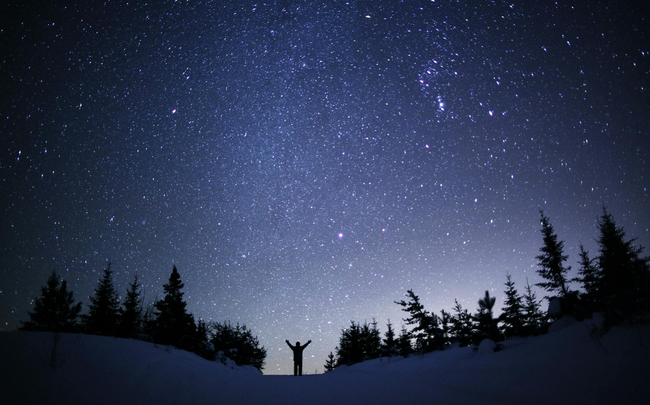 The first step in shooting the night sky is to find a dark location with a clear view of the open sky. This shot was taken west of Cook Minnesota on a -17 degree clear night. Exposure was ISO 2000, f1.4 for 20 seconds with a 24mm lens. ] Cook, MN 12/08//2013 ORG XMIT: MIN1312181232411413
