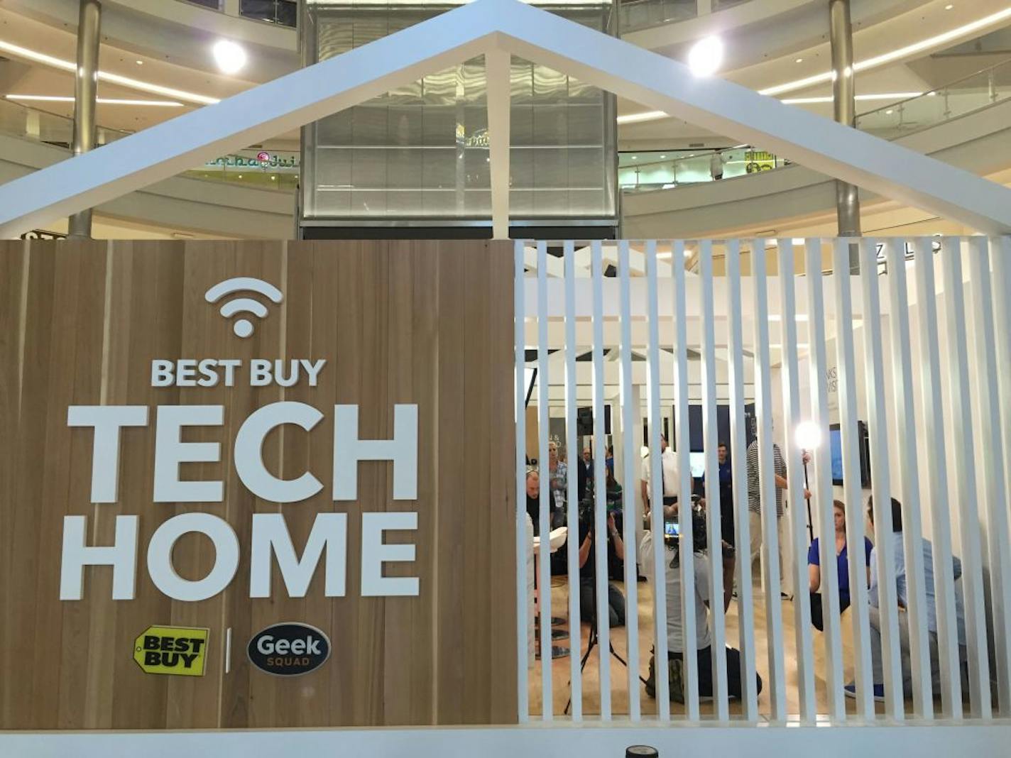 Best Buy has taken over the rotunda at the Mall of America for a few weeks to showcase connected home products in a huge display that replicates various rooms in a house.