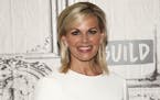 FILE - In this Oct. 17, 2017, file photo, Gretchen Carlson participates in the BUILD Speaker Series to discuss her book "Be Fierce: Stop Harassment an