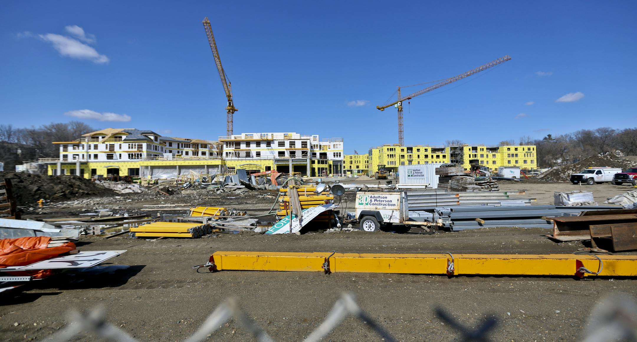 Construction of The Promenade of Wayzata, a mixed-use senior/condo ad retail complex, continued on Tuesday, April 2, 2013 in Wayzata, Minn. The complex takes up a large block of downtown Wayzata. ] (RENEE JONES SCHNEIDER * reneejones@startribune.com)