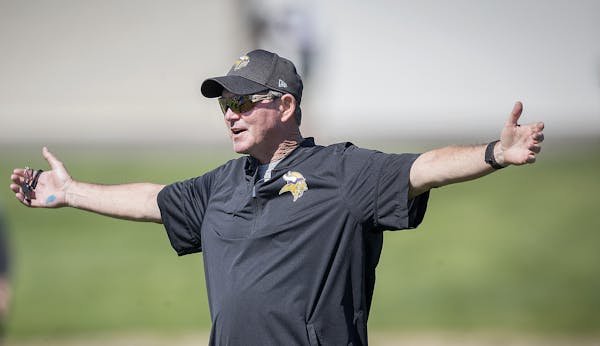 Vikings Head Coach Mike Zimmer took to the field during a mandatory Vikings three-day minicamp at the TCO Performance Center, June 13, 2018 in Eagan, 