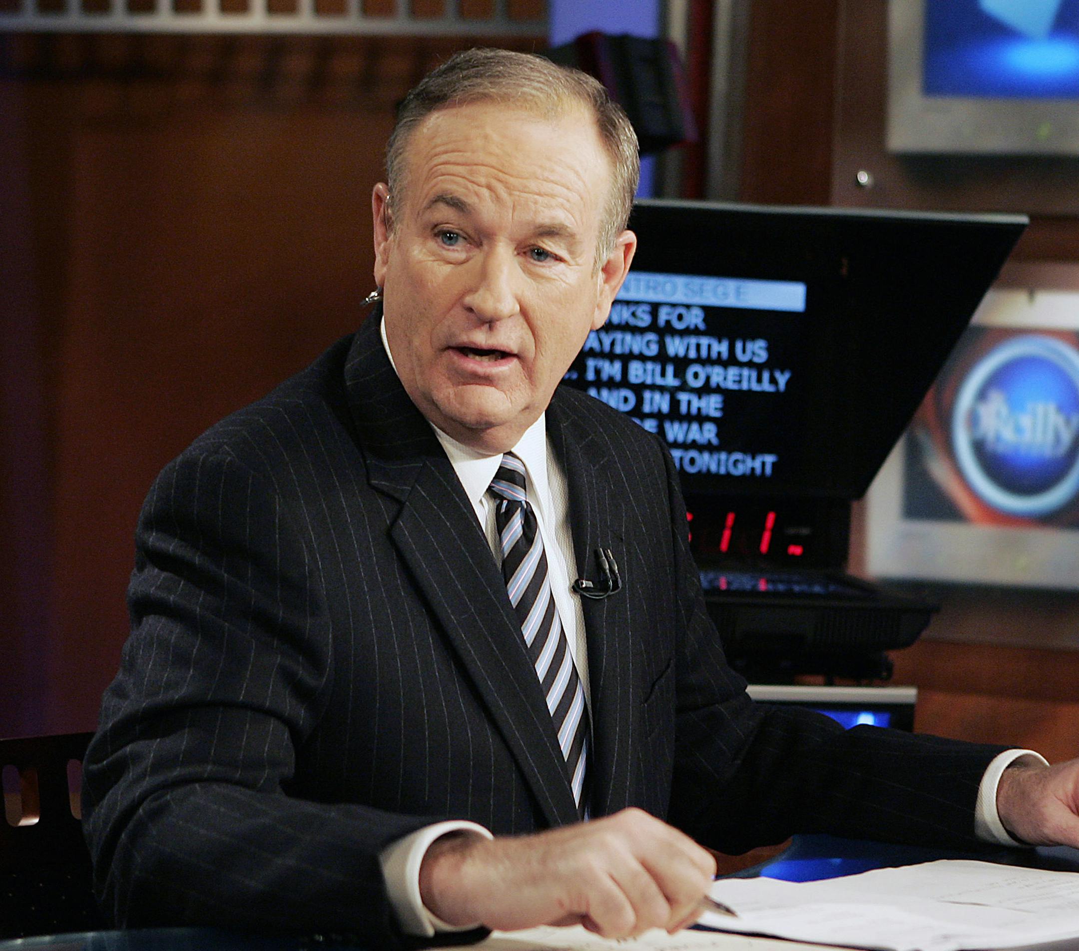 **FILE**Fox News commentator Bill O'Reilly appears on the Fox News show, "The O'Reilly Factor," on Jan. 18, 2007 in New York. After eating dinner at a famed Harlem restaurant recently, O'Reilly started a controversy after he told a radio audience he "couldn't get over the fact" that there was no difference between the black-run Sylvia's and any other restaurant in New York. (AP Photo/Jeff Christensen) ORG XMIT: NYET166