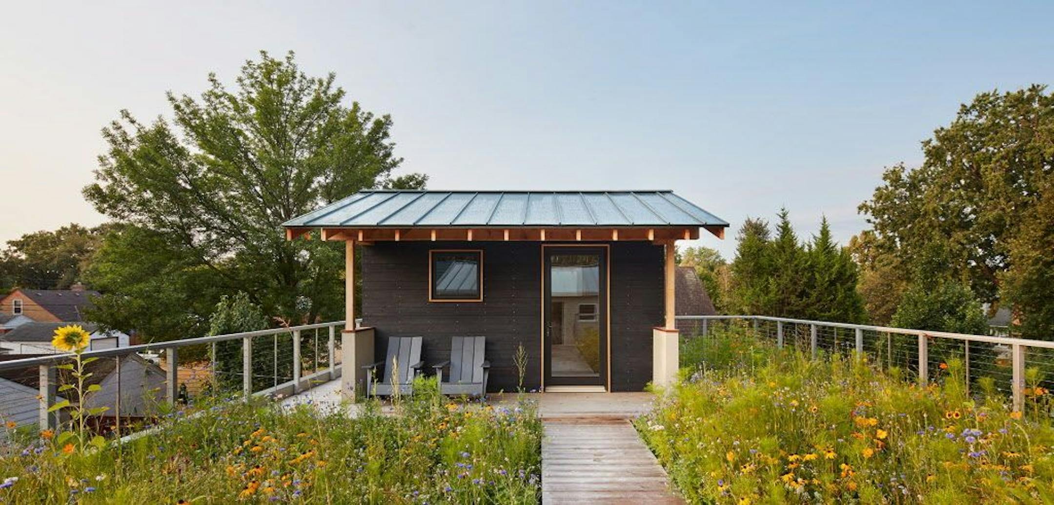 The couple's architect, Jody McGuire of SALA Architects, was familiar with shou sugi ban, which they chose for the exterior finish of their sauna.