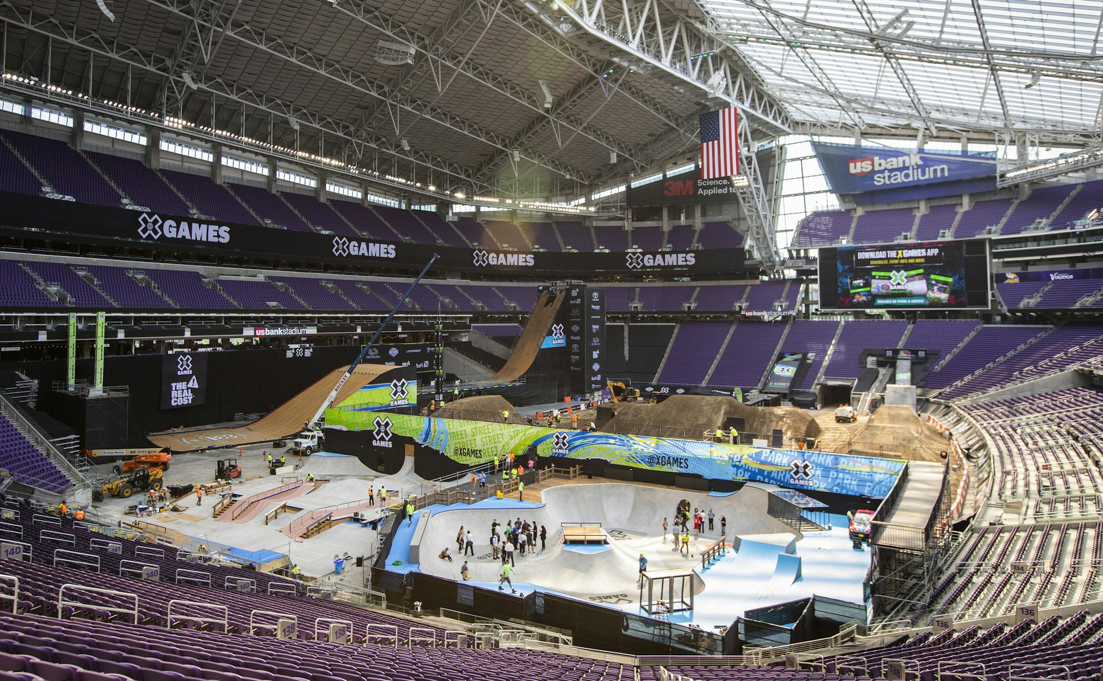 Media tour of the X Games courses. ] LEILA NAVIDI &#xef; leila.navidi@startribune.com BACKGROUND INFORMATION: Media tour of the X Games at U.S. Bank Stadium on Monday, July 16, 2018.