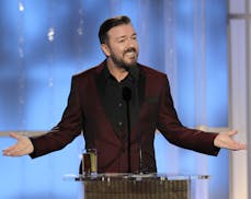Ricky Gervais at the 69th Annual Golden Globe Awards on Jan. 15, 2012, in Los Angeles.