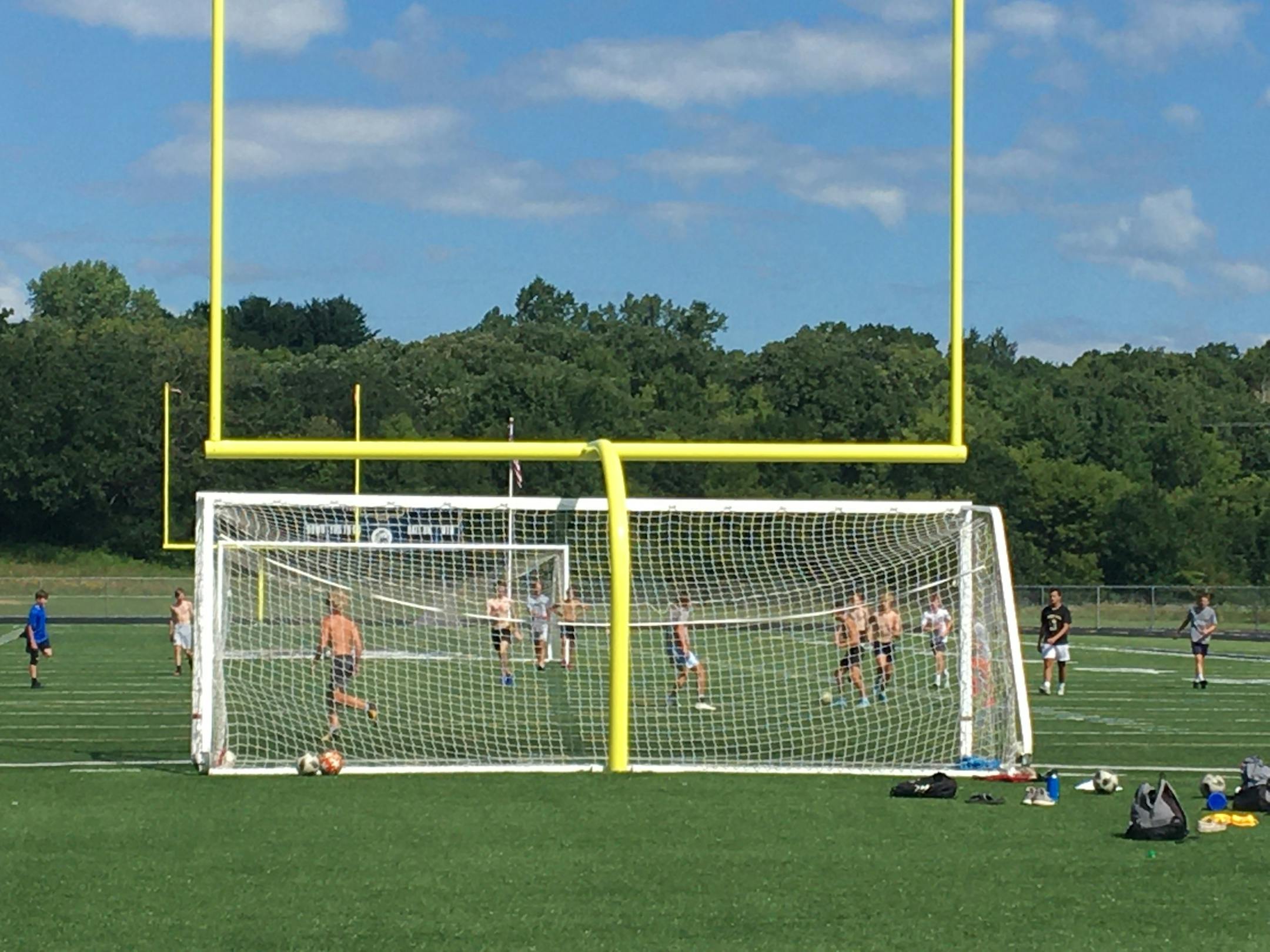 St. Croix Prep boys' soccer players practiced Tuesday at the school's athletic field that they share with the football team. Photo: Marcus Fuller, Star Tribune