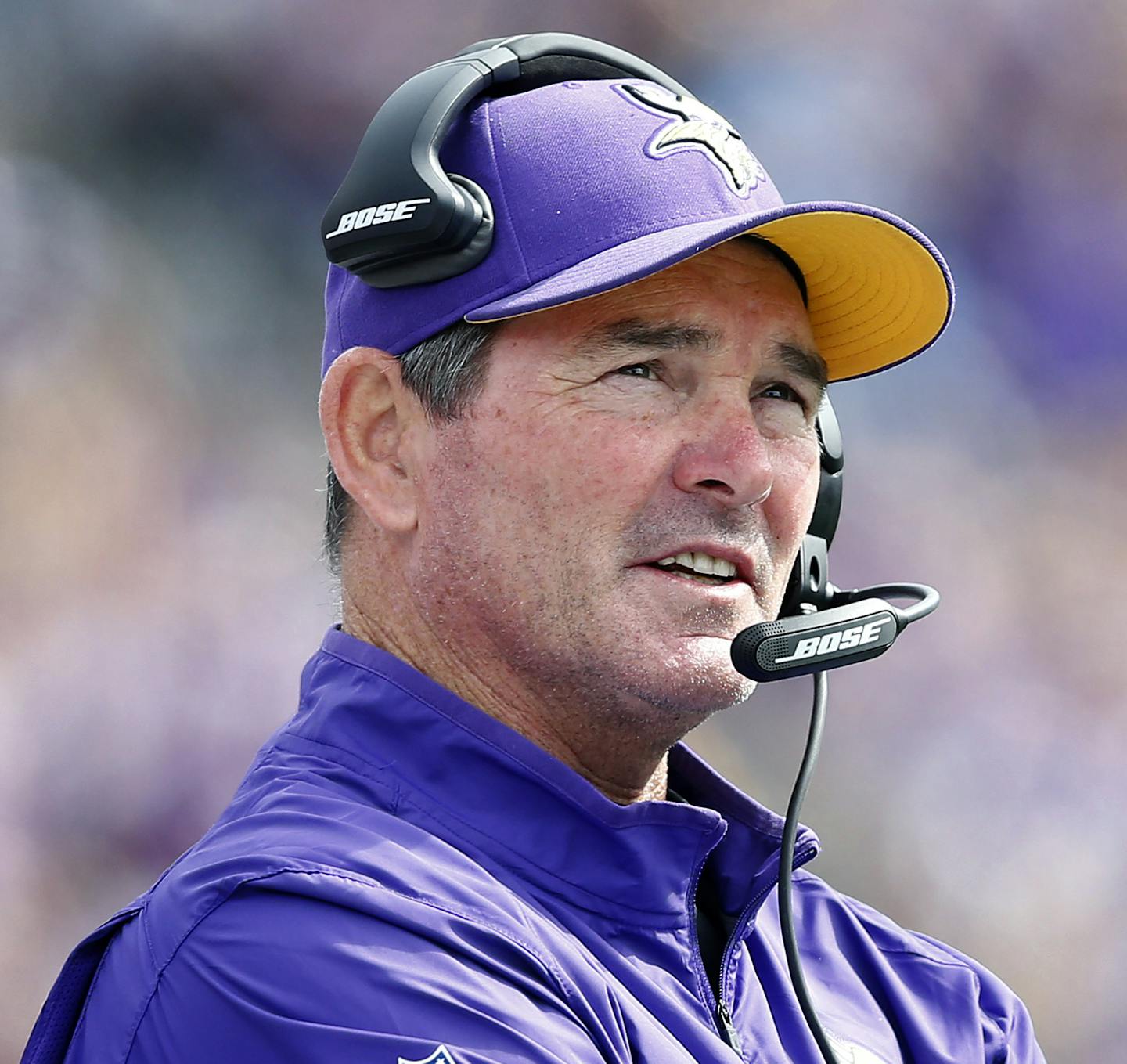 Minnesota Vikings head coach Mike Zimmer in the second quarter. ] CARLOS GONZALEZ cgonzalez@startribune.com - September 20, 2015, TCF Bank Stadium, Minneapolis, MN, NFL, Minnesota Vikings vs. Detroit Lions