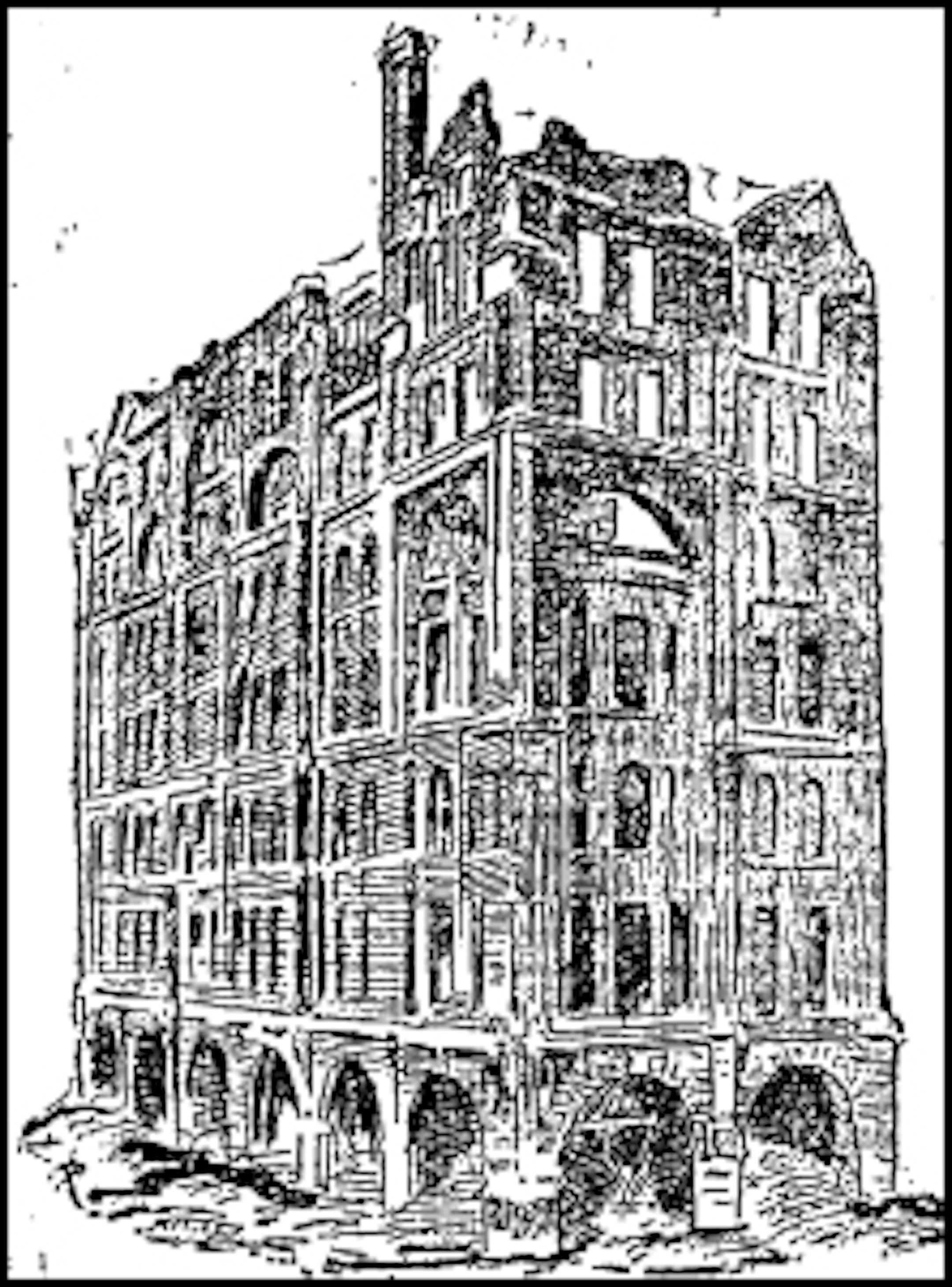 1889: Ruins of Minneapolis Tribune building