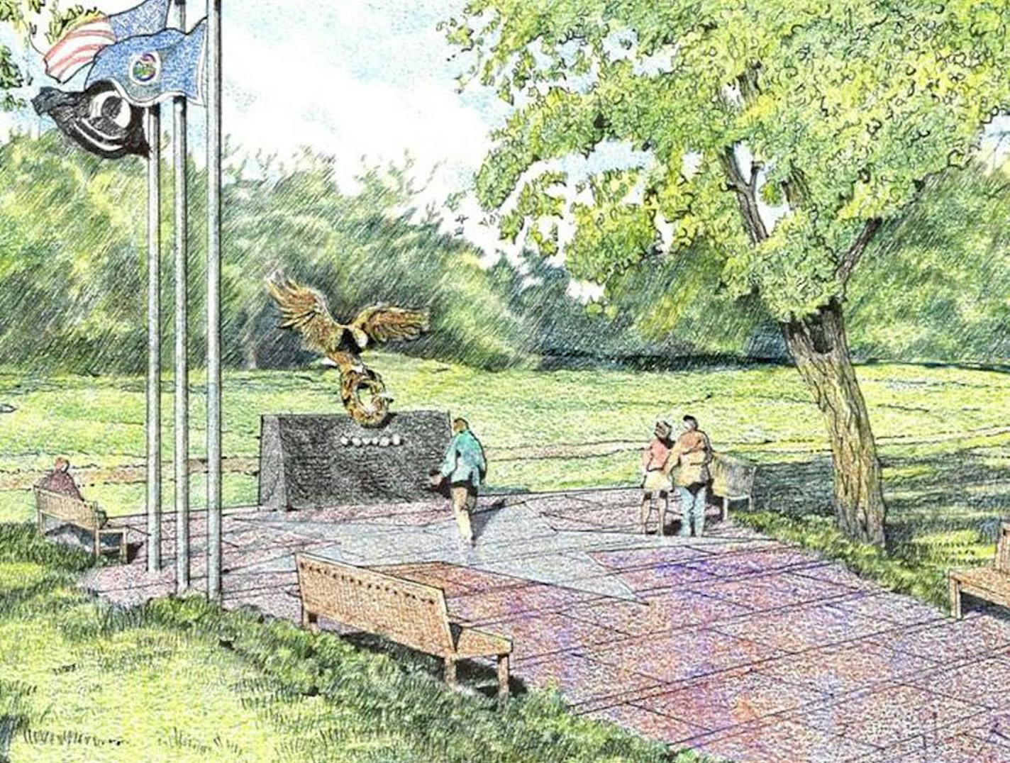 An artist's rendition of the proposed Edina veterans memorial.