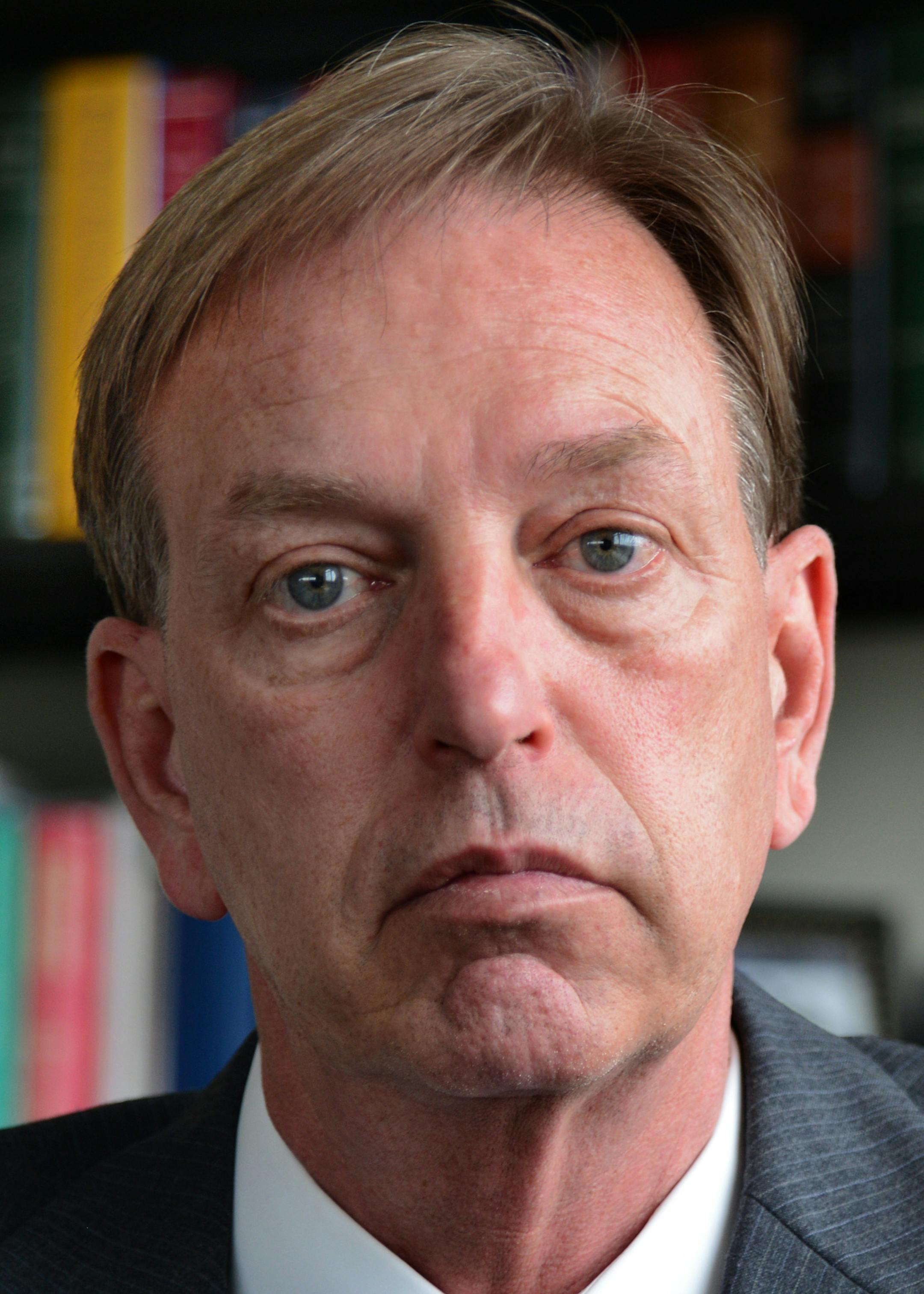 This is a profile of Pete Orput, the Washington County Attorney who will step in as guest prosecutor in the Little Falls home invasion case. Orput, a former Hennepin County prosecutor, is a driven man, described by people who have known him for years as being obsessed with the pursuit of justice. These portraits were taken in his office at the Washington County Government Center.] Richard.Sennott@startribune.com Richard Sennott/Star Tribune. , Oak Parks Heights Minn. Thursday 5/9/13) ** (cq) ORG