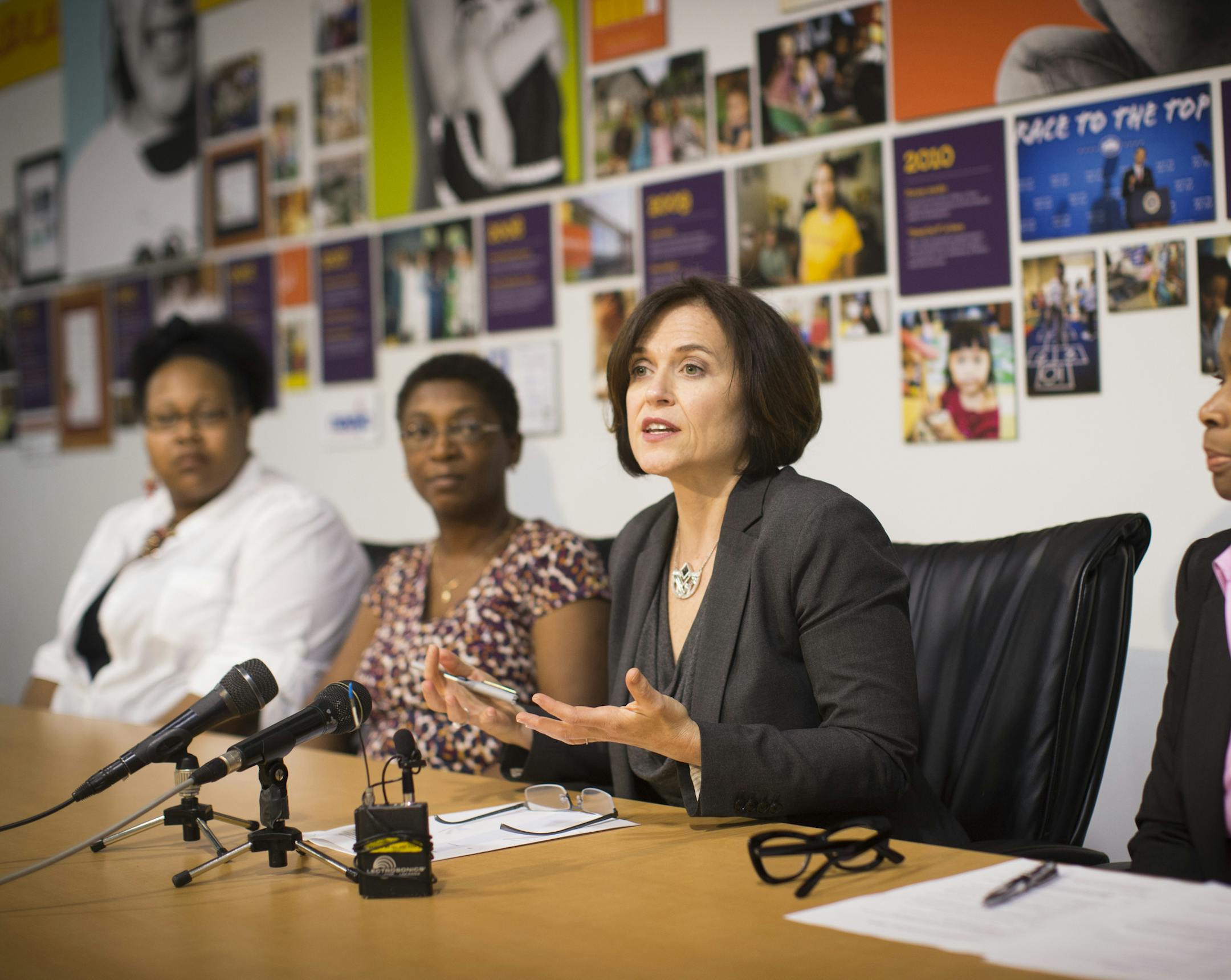 Mayor Betsy Hodges unveiled her Cradle to K Cabinet's final recommendations for improving the lives of very young Mineapolis children and their families at Way to Grow on Monday, May 18, 2015, in Minneapolis, Minn. ] RENEE JONES SCHNEIDER ï reneejones@startribune.com The Cradle to K Cabinet is a plan to eliminate disparities for children in the City of Minneapolis prenatally to three years old