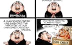 Sack cartoon: Evangelicals and Trump