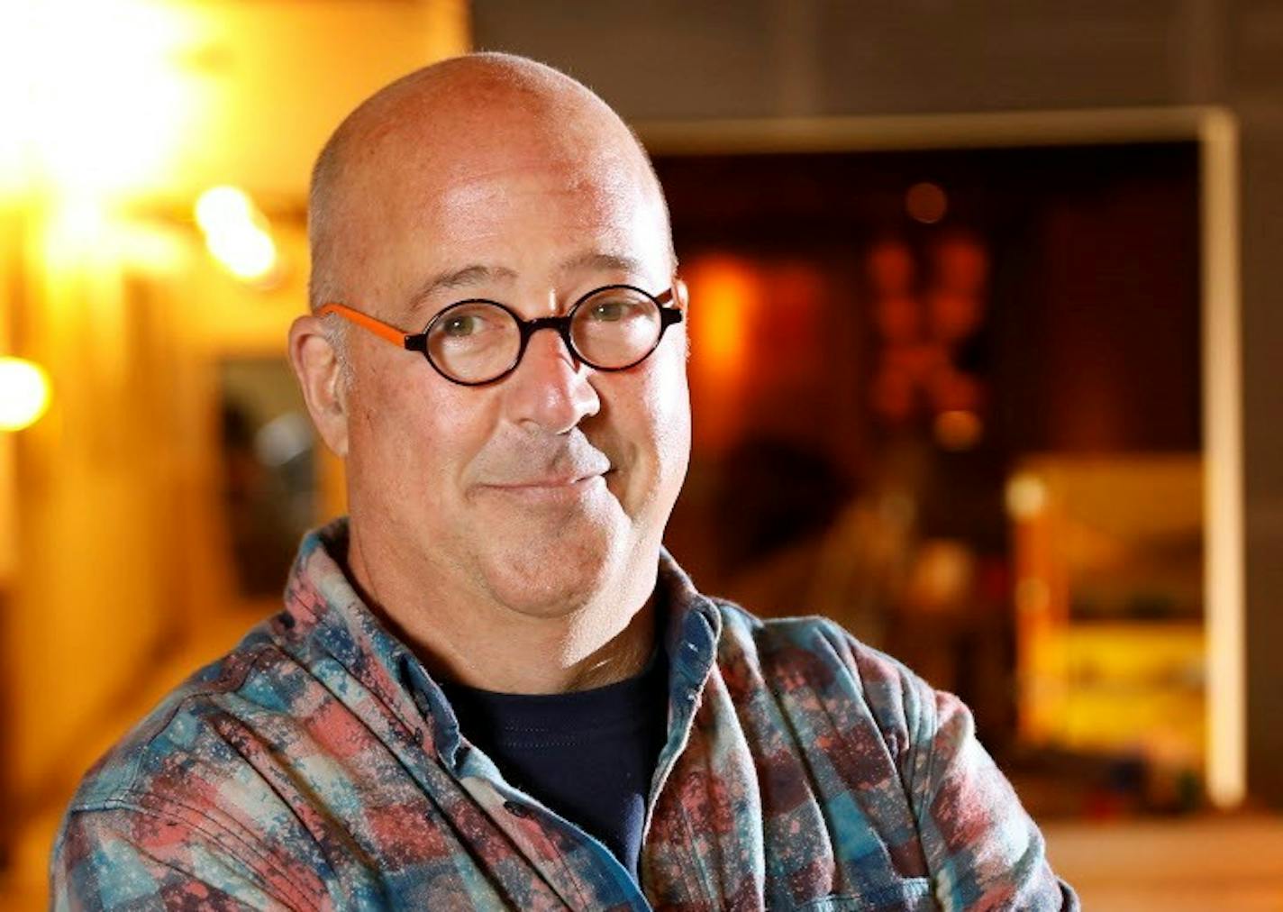 Chef Andrew Zimmern at Lucky Cricket restaurant.