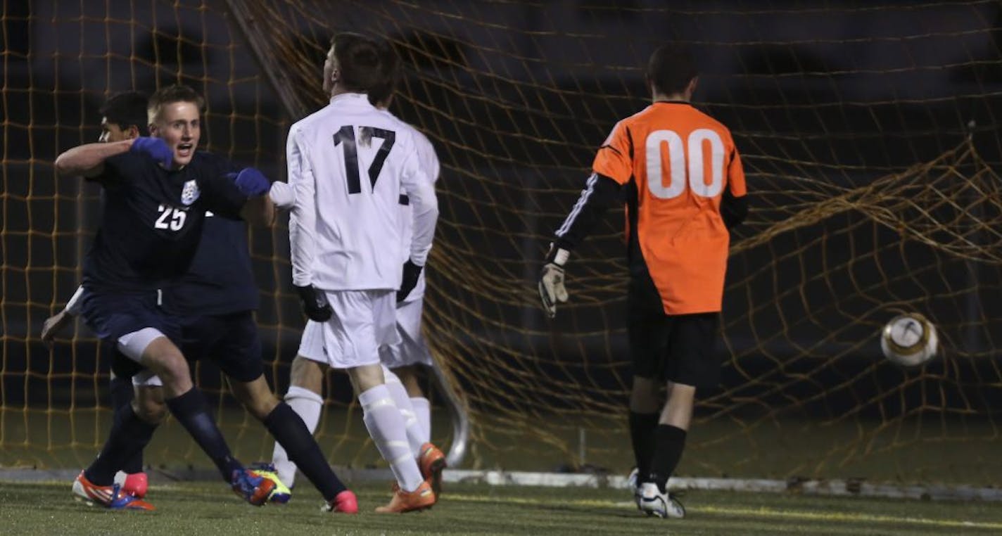 Blaine's Mitch Boege celebrated after scoring.