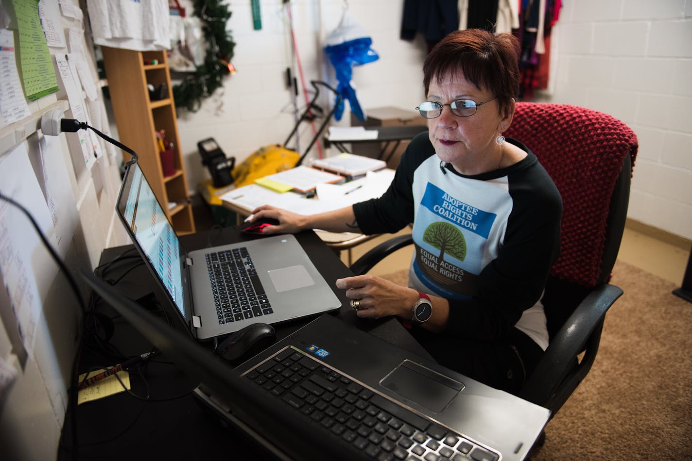 Sara, who found but was unable to establish a relationship with her birth mother, still hopes to locate her birth father. ] MARK VANCLEAVE � mark.vancleave@startribune.com * Sara Heller-Zimprich spends hours every night sifting through online genealogy and DNA matching services looking for relatives of her birth parents in the basement of her Mankato home. Photographed July 26, 2017.