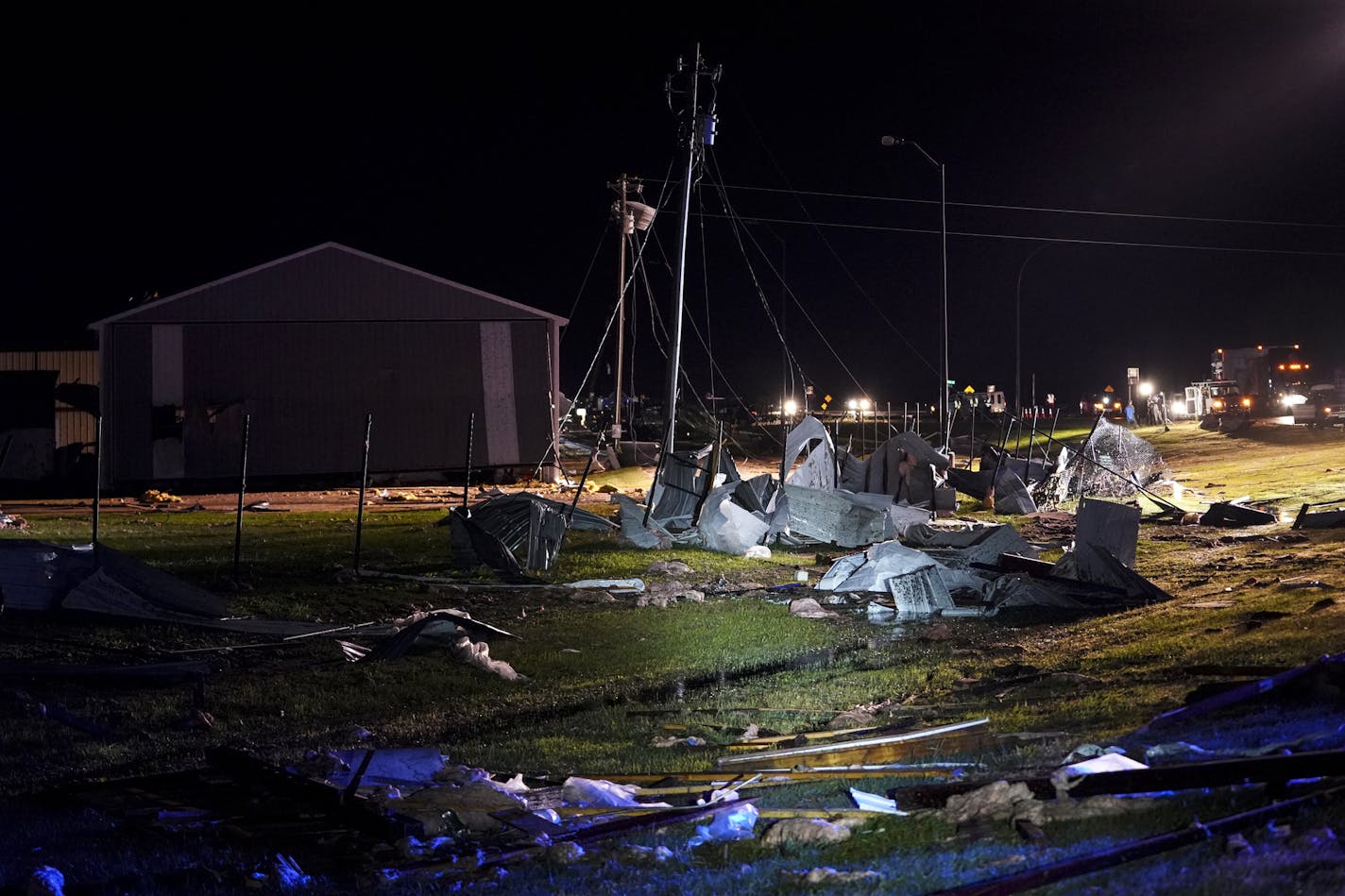 Tornado damage at Faribault Municipal Airport Thursday night. ] AARON LAVINSKY &#x2022; aaron.lavinsky@startribune.com Storms, including reported tornadoes, caused damage in Northfield and Faribault, Minn., on Thursday, Sept. 20, 2018.