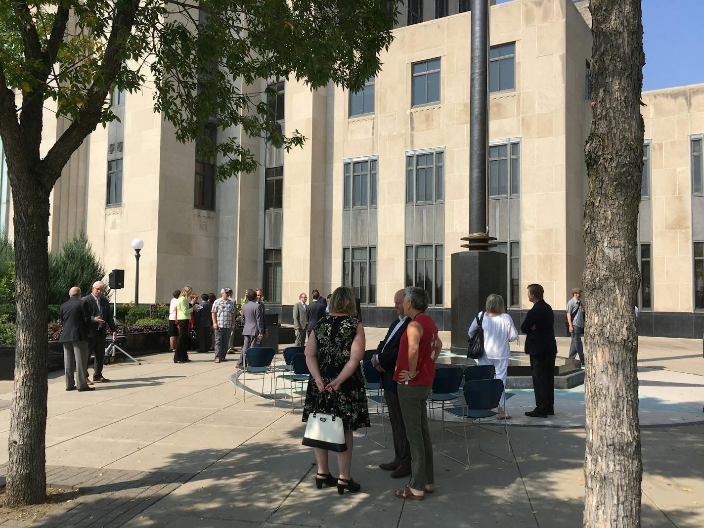 The area outside the St. Paul City Hall and Ramsey County Courthouse that is set to become Judge Larry Cohen Plaza.