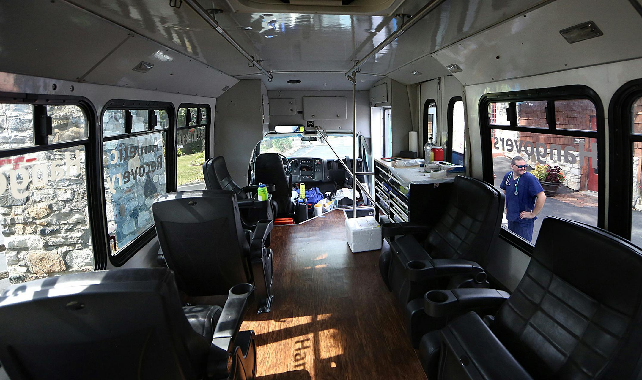 Paramedic Brett Willis waited outside the Hydrate MN van, which was parked outside Lord Fletcherís on a recent Saturday afternoon. ] JIM GEHRZ ï james.gehrz@startribune.com / Spring Park MN / September 5, 2015 / 11:00 AM ñ BACKGROUND INFORMATION: A new mobile truck is making the rounds about town offering to hook people up to an IV and pump water and minerals and who-knows-what into them to treat dehydration caused by hangovers, sickness, and exercise. The "Hydrate MN" truck will
